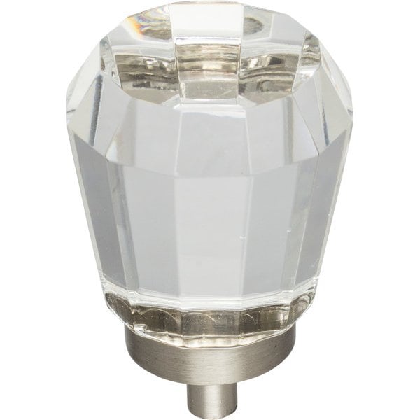 Jeffrey Alexander 1-1/4" Overall Length Satin Nickel Faceted Glass Harlow Cabinet Knob G150L-SN - main